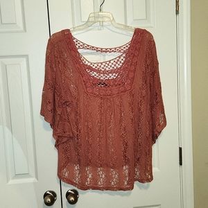Dusty Rose Sheer Top
